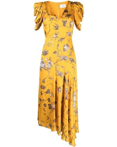 Erdem Floral-print Sleeveless Midi Dress - Yellow