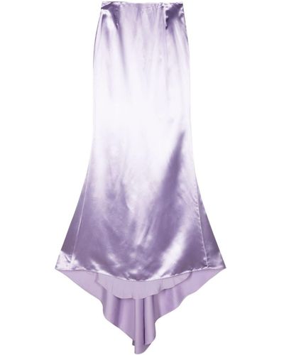 Del Core Siren Satin-finish Maxi Skirt - Purple