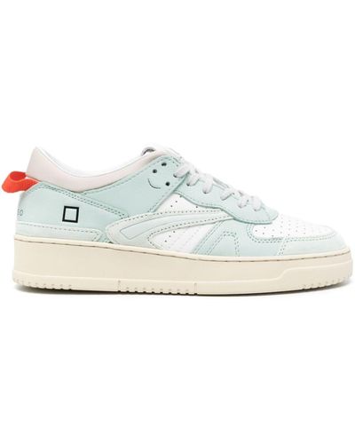 Date Logo-debossed Leather Trainer - White