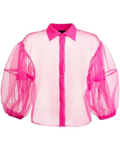 Cynthia Rowley Bliss Sheer Organza Shirt - Pink
