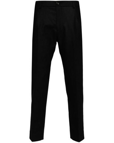 Dell'Oglio Straight-leg Wool-blend Trousers - Black
