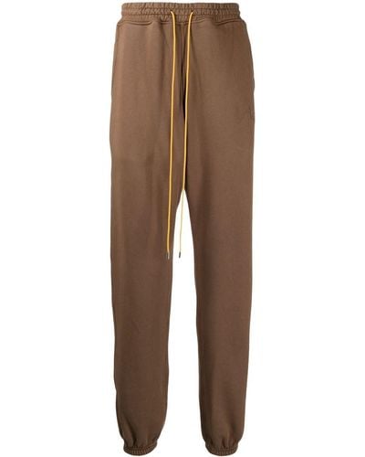Rhude Drawstring-waist Cotton Track Trousers - Brown