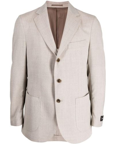 MAN ON THE BOON. Single-breasted Wool Blazer - Natural