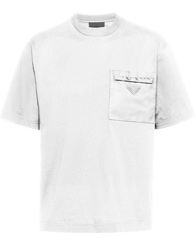 Prada Logo Plaque T-shirt - White