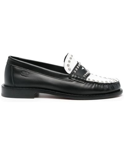 Sandro Tweekleurige Leren Loafers - Zwart