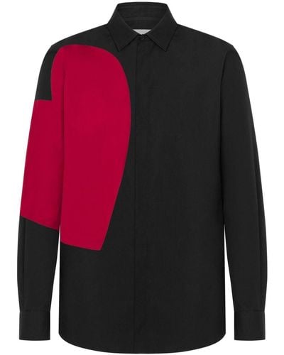 Moschino Heart-print Cotton Shirt - Black