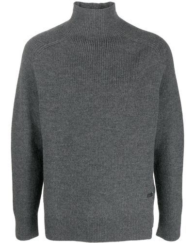 OAMC Roll-neck Ribbed-knit Wool Sweater - Gray