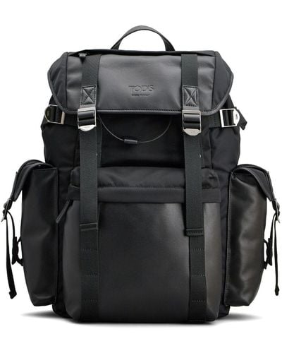 Tod's Debossed-logo Leather Backpack - Black