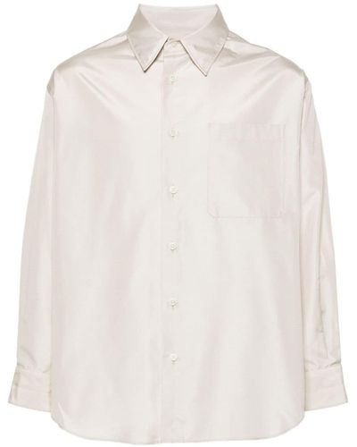 Lemaire Neutral Long-sleeve Silk Shirt - Unisex - Silk - White
