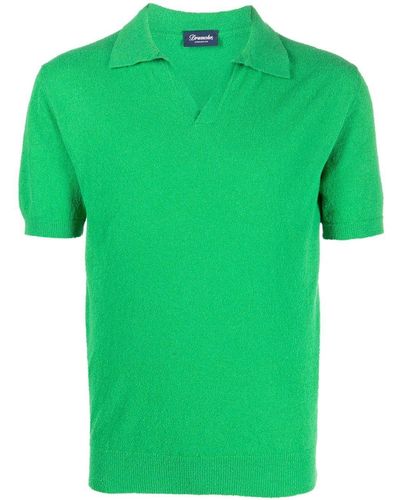 Drumohr Jersey Short-sleeved Polo Shirt - Green