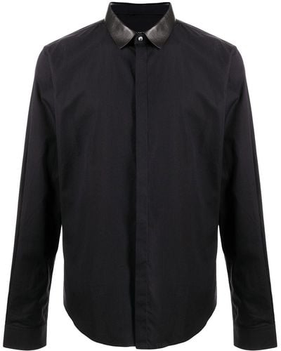 Gucci Faux-leather Collar Shirt - Black