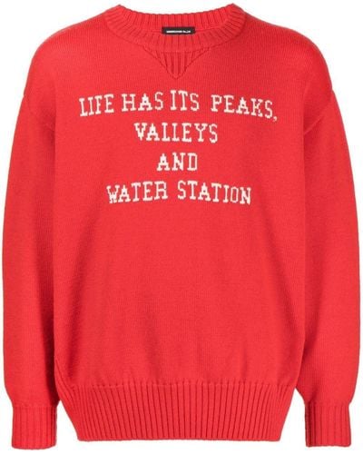 Undercover Slogan-print Wool Sweater - Red