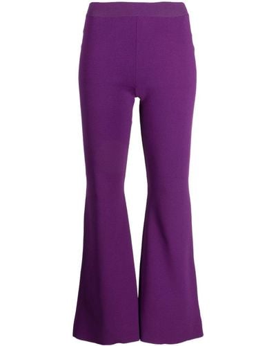 Stella McCartney High-waist Knitted Flared Pants - Purple
