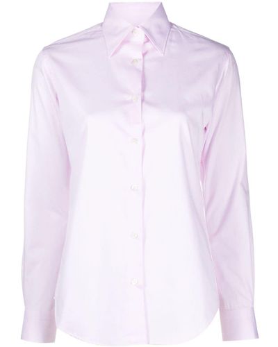 Mazzarelli Slim-cut Cotton Shirt - Pink