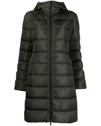 Moncler Dombes Belted Padded Coat - Green