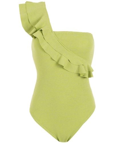 Clube Bossa Ruffle-trimmed One-shoulder Swimsuit - Green