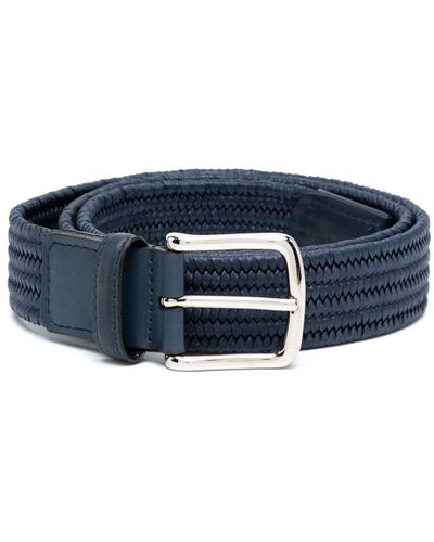 Barrett Interwoven Leather Trim Belt - Blue