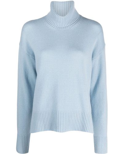 Roberto Collina Roll-neck Merino-blend Jumper - Blue