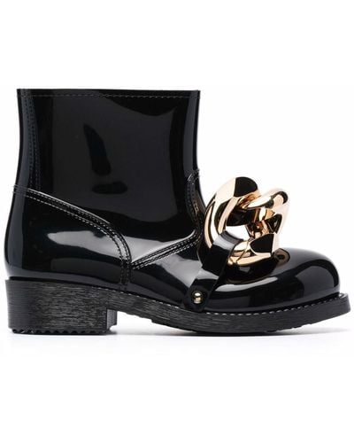 JW Anderson Stiefeletten mit Zierkette - Schwarz