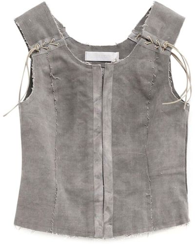 Our Legacy Unfinished-effect Sleveless Top - Grey