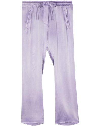 Avant Toi Cropped Silk Pants - Purple