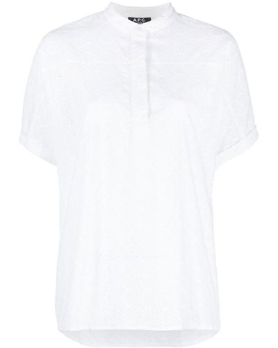 A.P.C. Top Met Korte Mouwen - Wit