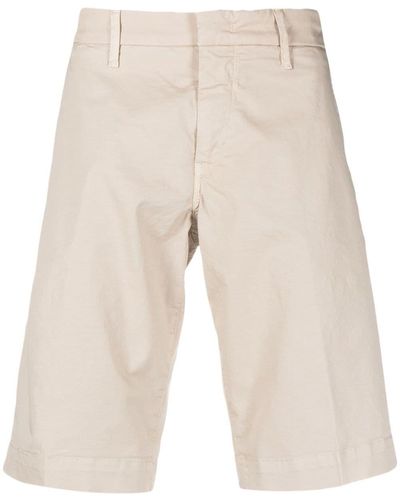 Fay Logo-patch Stretch-cotton Bermuda Shorts - Natural
