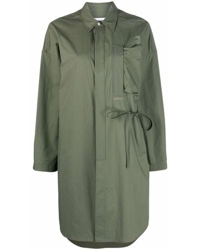 Ambush Robe-chemise oversize à taille nouée - Vert
