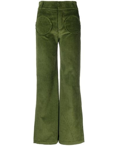 D'Estree Yoshitomo Corduroy Velvet Trousers - Green