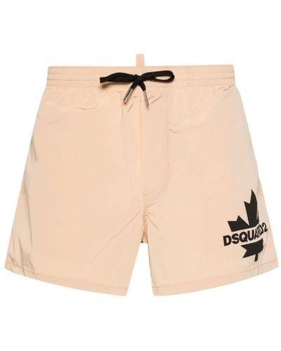 DSquared² Logo-print Swim Shorts - Natural