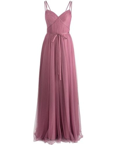Marchesa Tuscany Tulle Strappy Dress - Purple