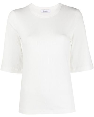 Rodebjer Fine-ribbed Organic Cotton T-shirt - White