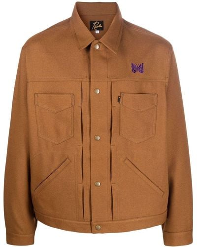 Needles Logo-embroidered Jacket - Brown