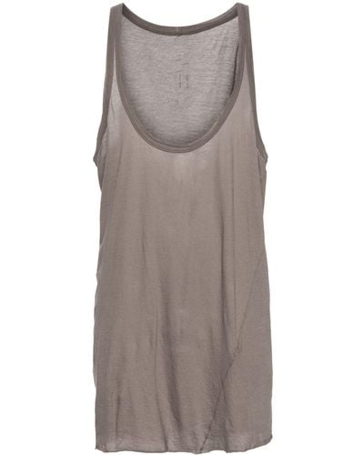 Rick Owens Fog Cotton Tank Top - Gray