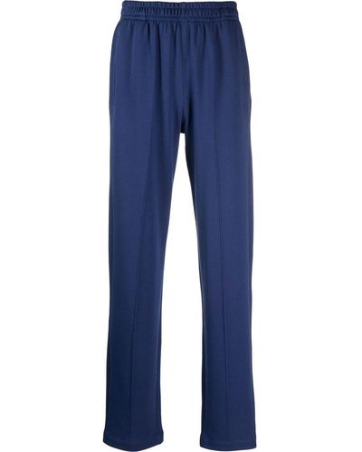 Styland Pantalon en coton à coupe droite - Bleu
