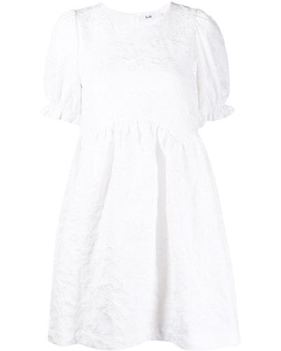 B+ AB Floral Jacquard Mini Dress - White