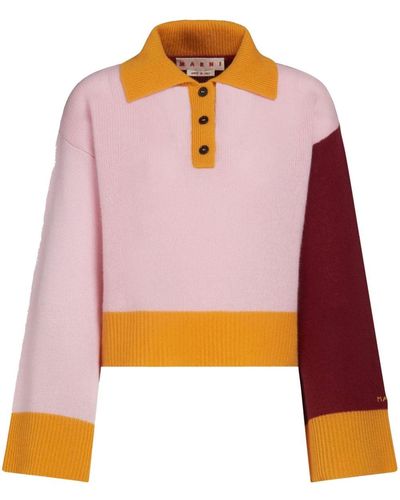 Marni Colour-block Cashmere Sweater - Pink