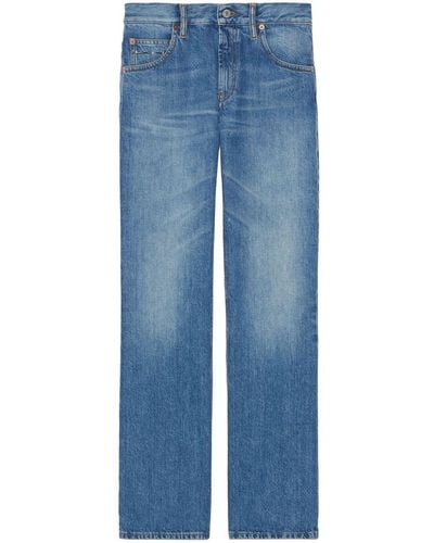 Gucci Gerade Jeans mit Horsebit-Detail - Blau