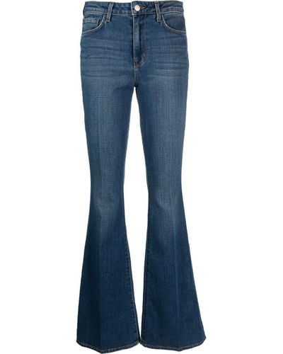 L'Agence Mid-rise Flared Jeans - Blue