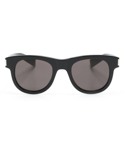 Saint Laurent Sl 571 Round-frame Sunglasses - Gray