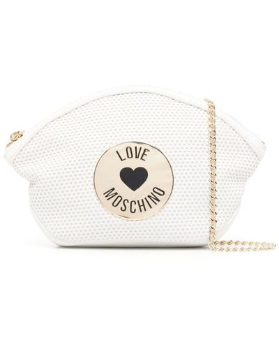 Love Moschino Heart Logo Plaque Belt Bag - White