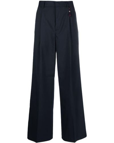 Scotch & Soda Wide-leg Concealed-fastening Trousers - Blue