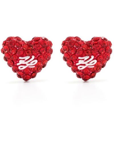 Karl Lagerfeld K/heart ピアス - レッド