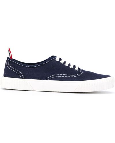Thom Browne Heritage Cotton Canvas Trainers - Blue