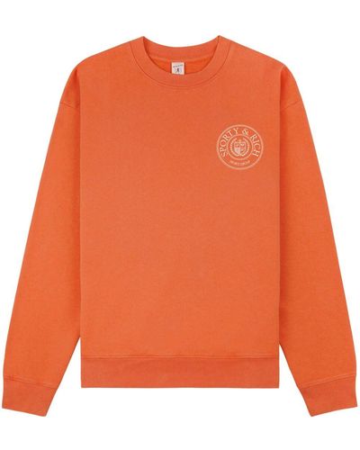 Sporty & Rich Connecticut Crest Logo-print Sweatshirt - Orange