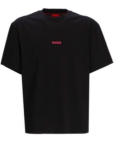 HUGO T-shirt Met Grafische Print - Zwart