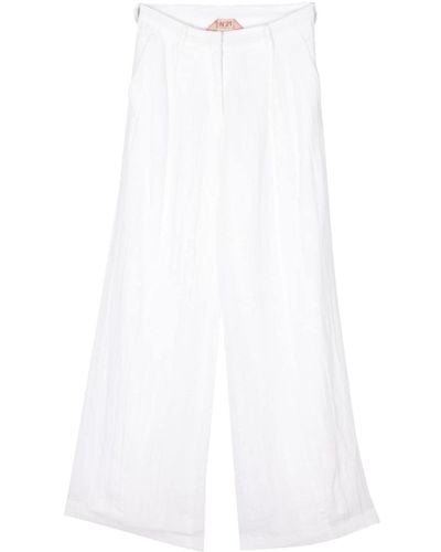 N°21 Wide-Leg-Hose mit Faltendetail - Weiß