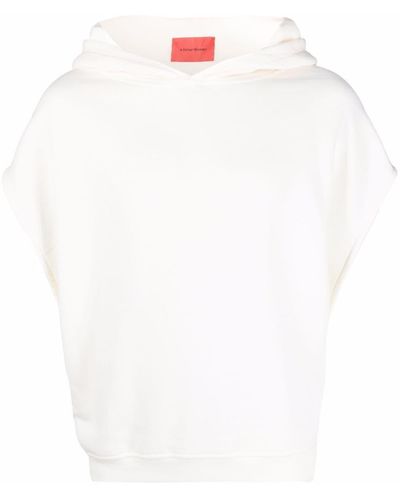 A BETTER MISTAKE Cap-sleeves Oversized Hoodie - White