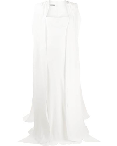Alex Perry Vance Cape-sleeve Gown - White
