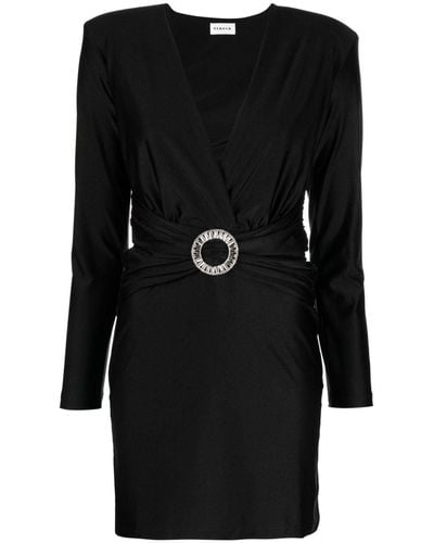 P.A.R.O.S.H. Buckle-detail High-shine Finish Minidress - Black